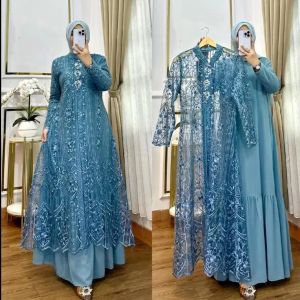 BOC/ Dress kondangan / Laksmi Dress Matt Ceruty Mix Brukat/ Dress terbaru /Gamis brukat wanita - COD