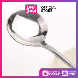 Sendok Kecil Panjang Teh Kopi Kue Stainless  Steel / Sendok Bulat Lonjong Korean Serbaguna Anti Karat