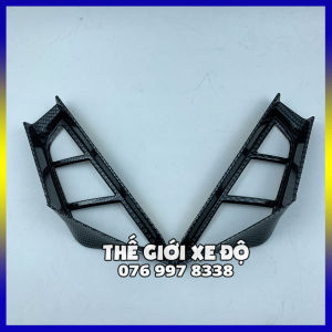 Viền đèn pha Vario 160 cacbon và xi crom - phụ kiện đồ chơi ốp đèn Vario 160 carbon xi inox