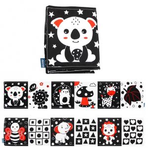 [Original 24 hours delivery] Soft Cloth Book Black White Baby Books Washable Sensory Tummy Time Book Toys for Infant