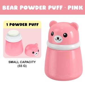 Baby Pro Bear Powder Container Soft Plush Puff Applicator Spill-Resistant Lightweight and Travel Use