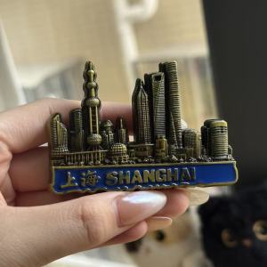 1pc Travel Souvenir Metal Fridge Magnet from China BeijingShanghai World Landmarks Scenery Refrigerator Magnet Home Decor