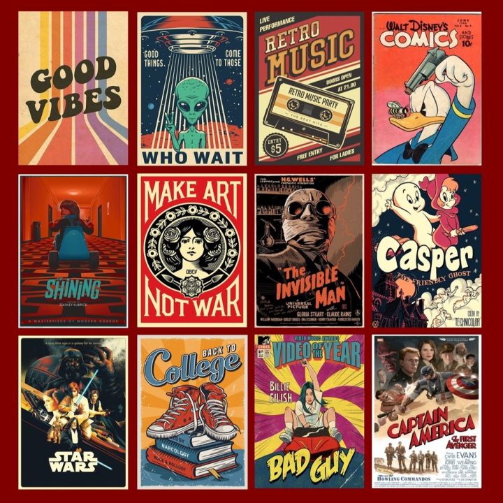 Poster Retro Aesthetic Vintage A5 48pcs | Lazada Indonesia