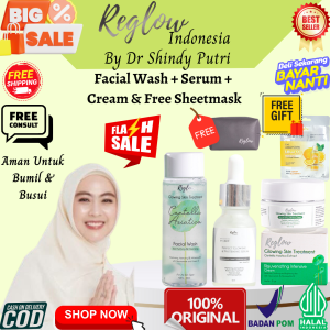 REGLOW Glowing Skin Treatment Facial Wash & Intensive Cream & Serum Original By Dr Shindy Putri Official Store Resmi BPOM | Halal MUI | Aman BUMIL BUSUI | Mencerahkan | Jerawat | Flek | Kusam | Berminyak | Beruntusan | Pekanbaru Padang Jambi Tangerang