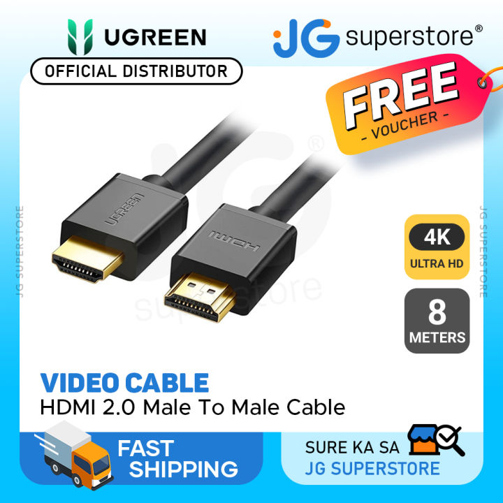 UGREEN 4K UHD HDMI Male to Male Cable High Speed with Ethernet  Gold Plated Connectors, 2-Way Audio Surround for Laptop, TV, PC, Gaming
