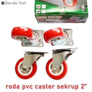 Roda Troli Lemari Kulkas Ban Gerobak Meja Caster Pvc 2 Inch Hidup