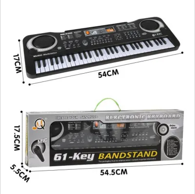 Music Electronic Keyboard Electric Piano Kids Gift Musical Instrument 61 Keys Black Digital