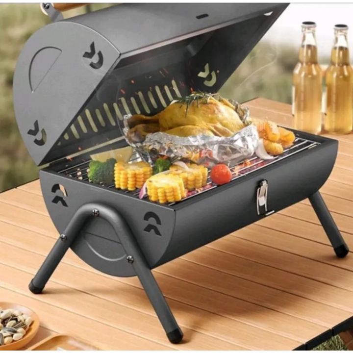 Lò nướng tròn BBQ - Bếp nướng than hoa ngoài trời. Chất liệu Sắt sơn ...