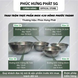 Thau trộn thực phẩm Inox 430 Hồng Phước Thành-Phúc Hưng Phát-dễ vệ sinh an toàn khi sử dụng