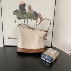 Large-capacity canvas bag versatile style womens fashion crossbody bag simple Korean shoulder handbag casual mother-daughter bag