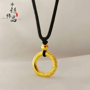 New product   High-quality gold-plated auspicious cloud Ruyi gold hoop woven pendant ancient-style gold-plated copper jewelry imitation gold safety buckle live broadcast