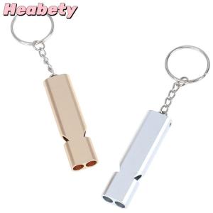 Heabety Alloy Aluminum Emergency Survival Whistle Outdoor Camping Hiking Tool W Keychain