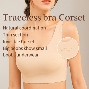 Womens Large Breasts Bra Anti-sagging Seamless Thin Underwear Corset Underwear