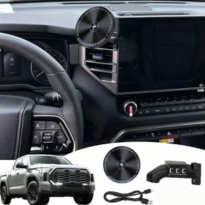 for 2026 Toyota Tundra Phone Mount 2026 Toyota Sequoia Phone Holder 15W Fast Wireless Charger 2022-present Sequoia/Tundra Accessories Compatible for All Screen