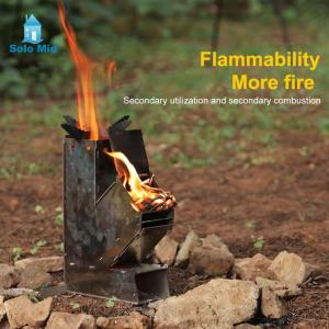 เตาเต็นท์สำหรับ BBQ ปิกนิกบาร์บีคิวสเตนเลสสตีลเตาฟืนแบบพับได้เตาไฟพกพาเผากลางแจ้งไม้แบกเป้