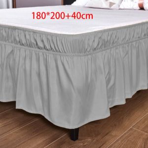 MUSCLEX Polyester Bed Skirt Elastic Removable Bed Ruffles Accessories Bed Side Decorations Bed Side Skirt Bedroom
