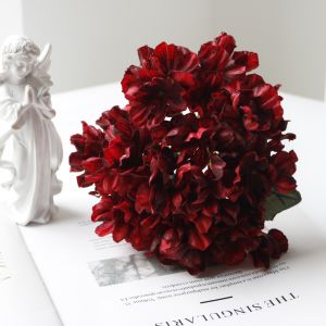 BESTOUR Silk Flower Burnt Edge Hydrangea 10 Colors DIY Decor Hydrangea Bouquet Exquisite Fake Flower Home Ornament