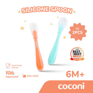COCONI Silicone Soft Spoon Baby | Sendok Silikon Anak Bayi isi 2 Pcs BPA FREE