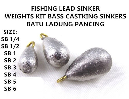 4077 SMALL FISHING LEAD SB SINKER WEIGHTS KIT BASS CASTKING