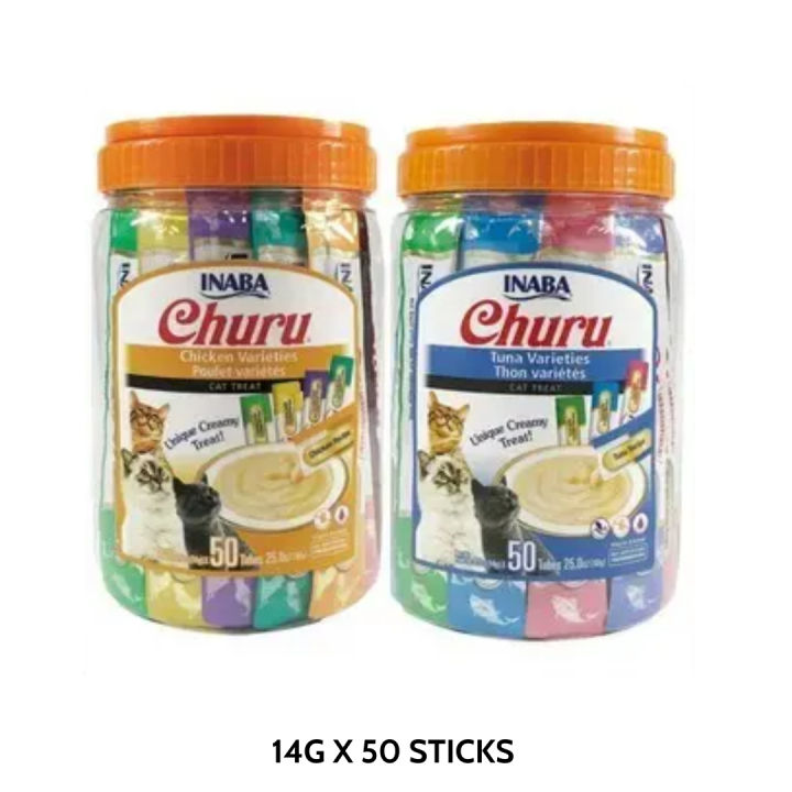 Inaba Churu Cat Treats Sticks 14G x 50 Sticks [Assorted Flavors] Lazada