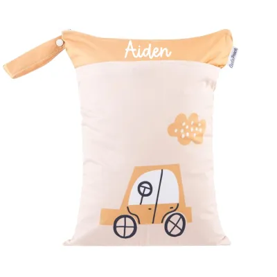 [SG Seller] Custom Name Wet Bag | Waterproof Baby Diaper Bag | Kids Organiser Bag | Childcare Bag
