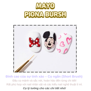 Liner Brush 3 Size Yogo Mayo - Cọ vẽ đường nét móng tay cao cấp Yogo Mayo Hàn quốc với 3 size lựa chọn -Tạo nét vẽ tinh tế tỉ mỉ vẽ nhân vật