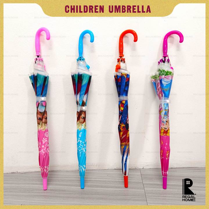 Children Cute Disney Umbrella w/ Whistle J Handle Umbrella | Lazada PH