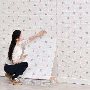 brick foam wall paper dinding 3D wallpaper stickers wall stickers wallpaper waterproof self-adhesive wall stickers wallpaper design simple
