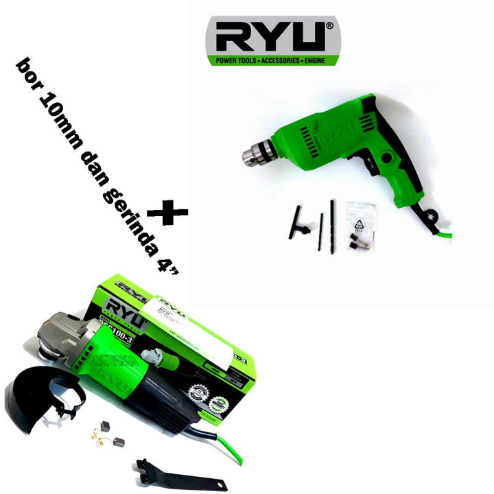 PAKET GERINDA+BOR RYU Mesin Gerinda Grinder 4 Inch RSG 100-3 & RYU ...