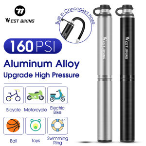 Bơm Xe Đạp WEST BIKING Áp Suất Cao 160PSI Với Vòi Bơm Lốp Xe Đạp Đường Trường MTB Bơm Van Schrader Presta Mini Cầm Tay