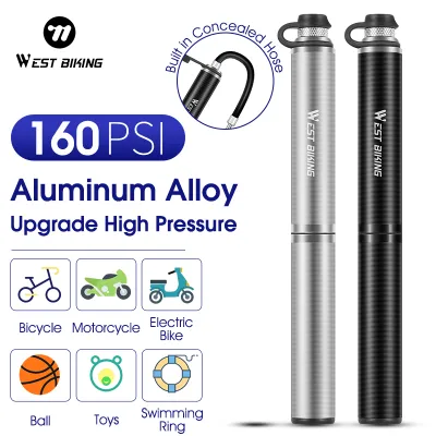 Bơm Xe Đạp WEST BIKING Áp Suất Cao 160PSI Với Vòi Bơm Lốp Xe Đạp Đường Trường MTB Bơm Van Schrader Presta Mini Cầm Tay