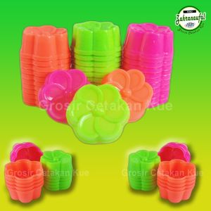 PROMO 12 PCS CETAKAN KUE |PUTU AYU |APEM |PUDING | BOLU KUKUS MOTIF JASMINE BAHAN PLASTIK