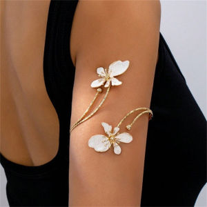 Alloy Flower Arm Ring Open Mouth Arm Band Adjustable Fashion Elegant for Party