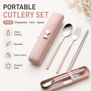 3pcs Stainless Steel Chopsticks Butterfly Bow Cutlery Set Reusable Beautiful Travel Cutlery Set