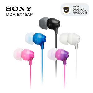 Original Sony MDR-EX15AP EX Series 3.5mm Jack Wired Earphones Gaming Earbud Handsfree Headset Headphone with Mic For iOS Android iPhone Huawei Samsung Xiaomi OPPO Vivo