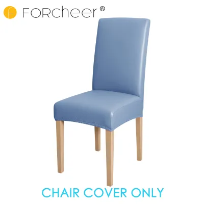 PU Leather Chair Cover Spandex Waterproof Oilproof Chair Cover Stretch Kitchen Seat Case Banquet Hotel Cover