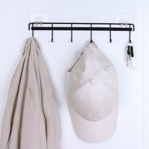 ราวตะขอแขวนของ ราวแขวน 6 ตะขอ ที่แขวนของอเนกประสงค์ ที่ติดผนังกันน้ํา รุ่นไม่ต้องเจาะ ติดกับผนังผิวเรียบ รับน้ําหนักได้ดี