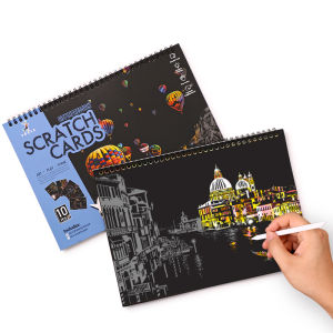 Magic Scratch Art Book with Stylus 10 Sheets World Landmarks Night City Painting Toy Stress Relief Craft Drawing Adult Kids Gift2026