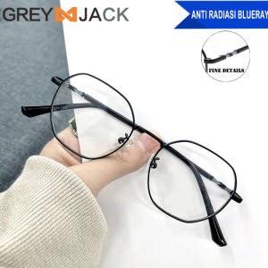 Grey Jack Kacamata Antiradiasi Blueray Korean Style Geometric Modern Design Elegant Fashion Pria dan Wanita Terbaru 72673