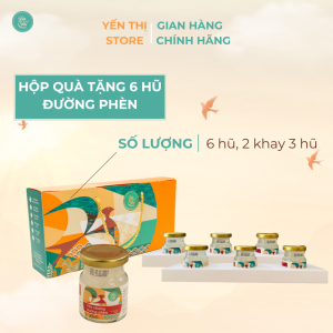 (Tặng muỗng gỗ đơn 450k)Yến Thị -Gói quà tặng Yến chưng đường phèn -yến sào Nha Trang 30% yến hũ 70ml