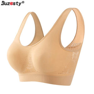 Buzesty Áo ngực thể thao Yoga nữ thoáng khí chạy thể dục hoạt động vest độn áo hở eo đồ lót phòng tập thể dục Áo yoga áo ngực