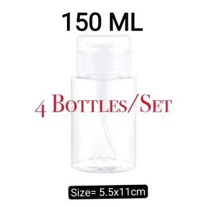 4 Bottles/Set Transparent cosmetic refill bottle Toner cosmetic bottle Travel size  bottle nails polish remover bottle 3 sizes available 100/150/200mls.