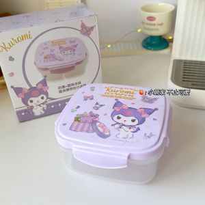 Sanrio Cute Student Bento Box Square Buckle Lunch Box Snacks Fruit Refrigerator Food Preservation Box Sealed