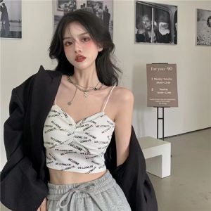 IELGY womens summer Hong Kong style small camisole outside wearing a hot girl bottoming shirt short top