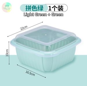 Multifunction Double Layer Drainage Basket Bakul Longkang Berkembar 3合1沥水篮 Refrigerator Fruit Vegetable Storage