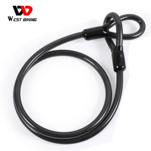 WEST BIKING Bike Lock Anti-thelf Chain Bold Steel Cable Five-digit Code Lock PVC Wrapped High-strength Zinc Alloy MTB Road Bike Lock Lengthened Steel Cable