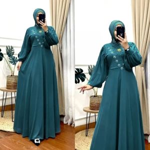 SAKURA DRESS Ceruty babydoll Aplikasi Payet gamis terbaru 2026 mewah simple elegant gamis kondangan gaun pesta lebaran mewah
