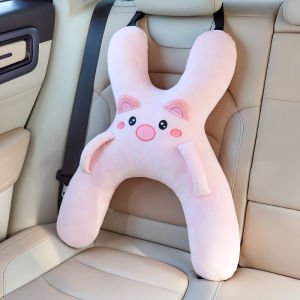 Prevent Leaning Head Back Seat Sleeping Comfort During Long Distance Travel Kids Car Neck Pillow with Seat Belt Safety Sleep Aid