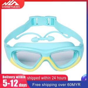 Outdoor Swim Goggles Professional Swimming Glasses Eyewear Soft Anti-Fog with Earplugs for 3-12 Years Children Boys Girls