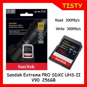 SanDisk Extreme PRO SD 256 GB UHS-II V90 (SDSDXDM-256G-GN4IN) อ่าน 300Mb/s เขียน 300Mb/s V90 8K 4K UHD